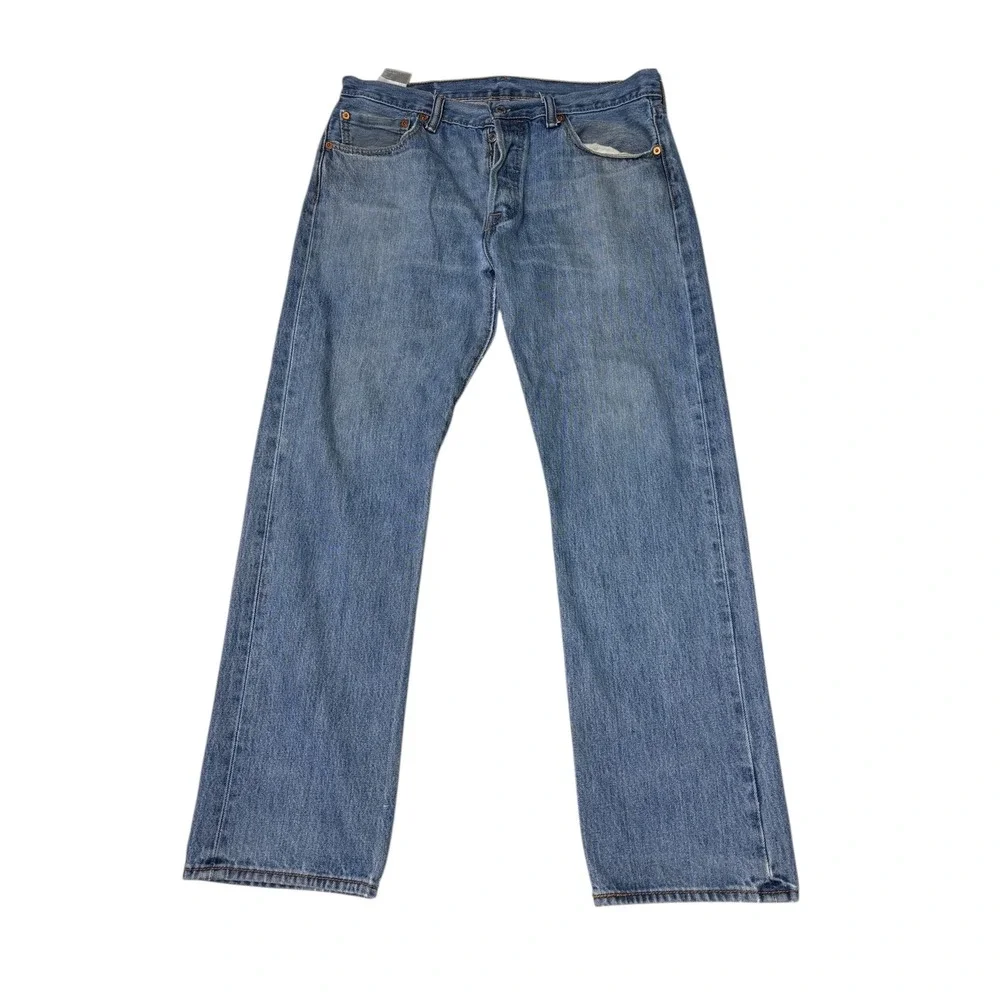 Levi Strauss 501 Button Fly Jeans Mens W34 L30 Medium Wash Denim